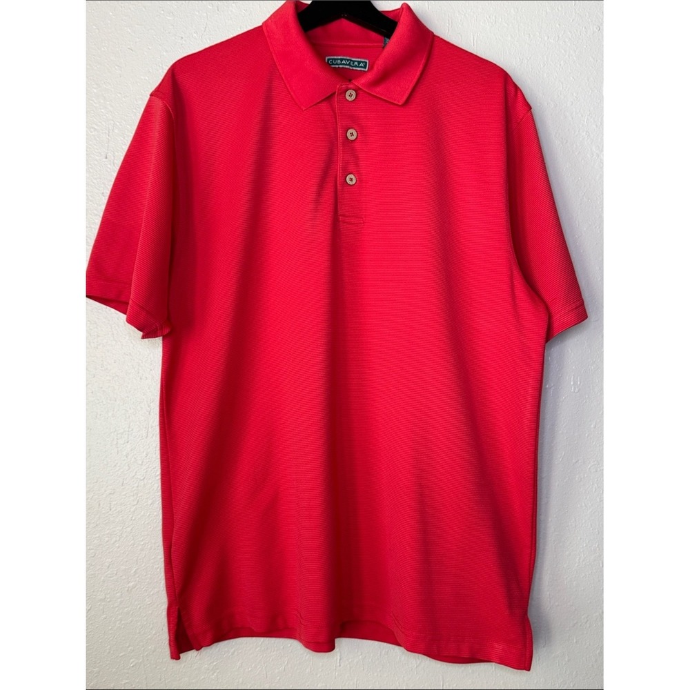 Cubavera Bright Red Short Sleeve Polo